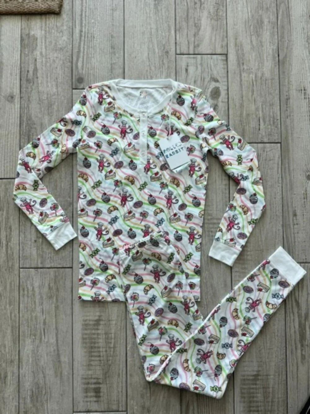 NWT Roller Rabbit Sweet Dreams Swirl Pajamas Kids Sz.12